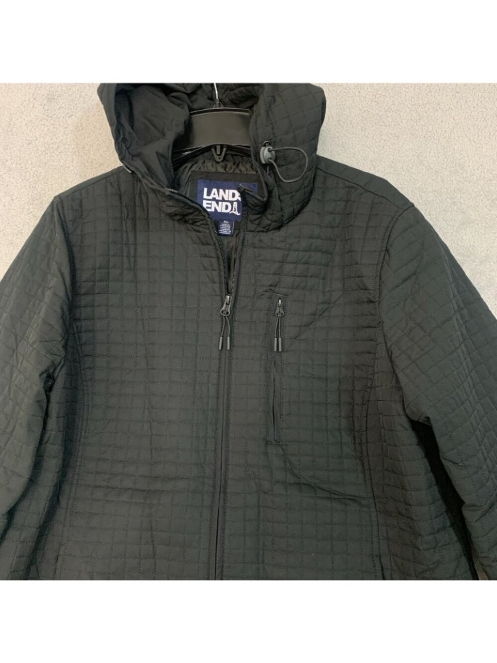 NWOT Lands' End  Women's XL Black Quilted Hooded Jacket - Picture 10 of 13
